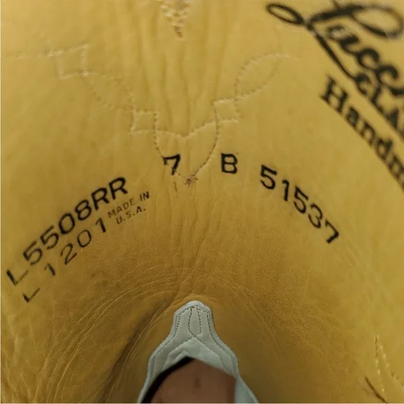 Lucchese Classics Men's Western Roper Boots Color Brown Size 7 B Handmade - Picture 14 of 15